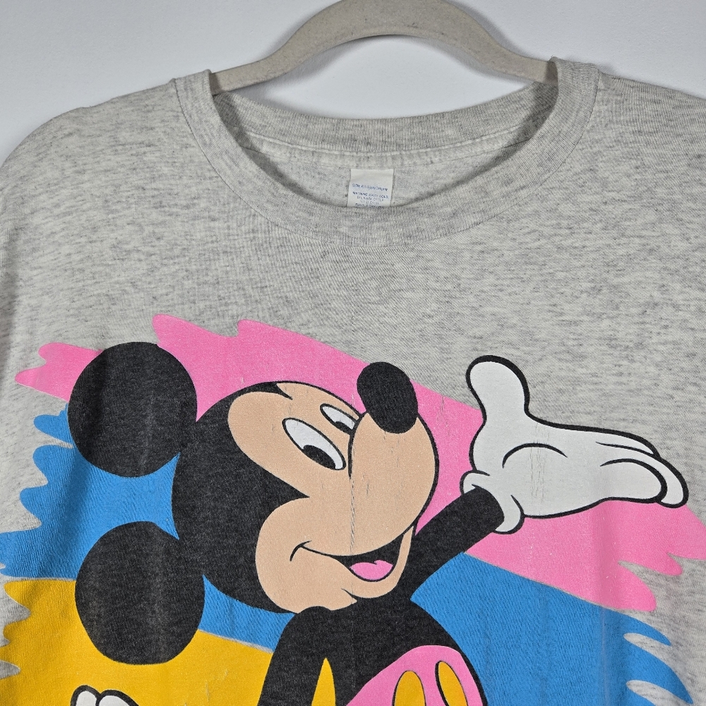 Vintage 90s Disney Mickey Mouse Single Stitch Cotton Sleep T-Shirt One Size USA - Picture 3 of 14